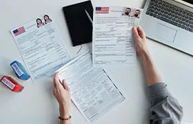 Application form for an American humanitarian visa in Dallas